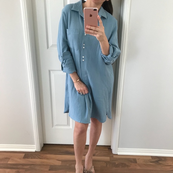 LAST • Beachy Blue Shirt Dress - Picture 5 of 8